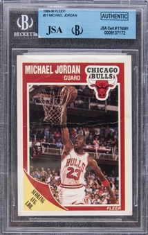 1989/90 Fleer #21 Michael Jordan Signed Card – JSA Authentic
